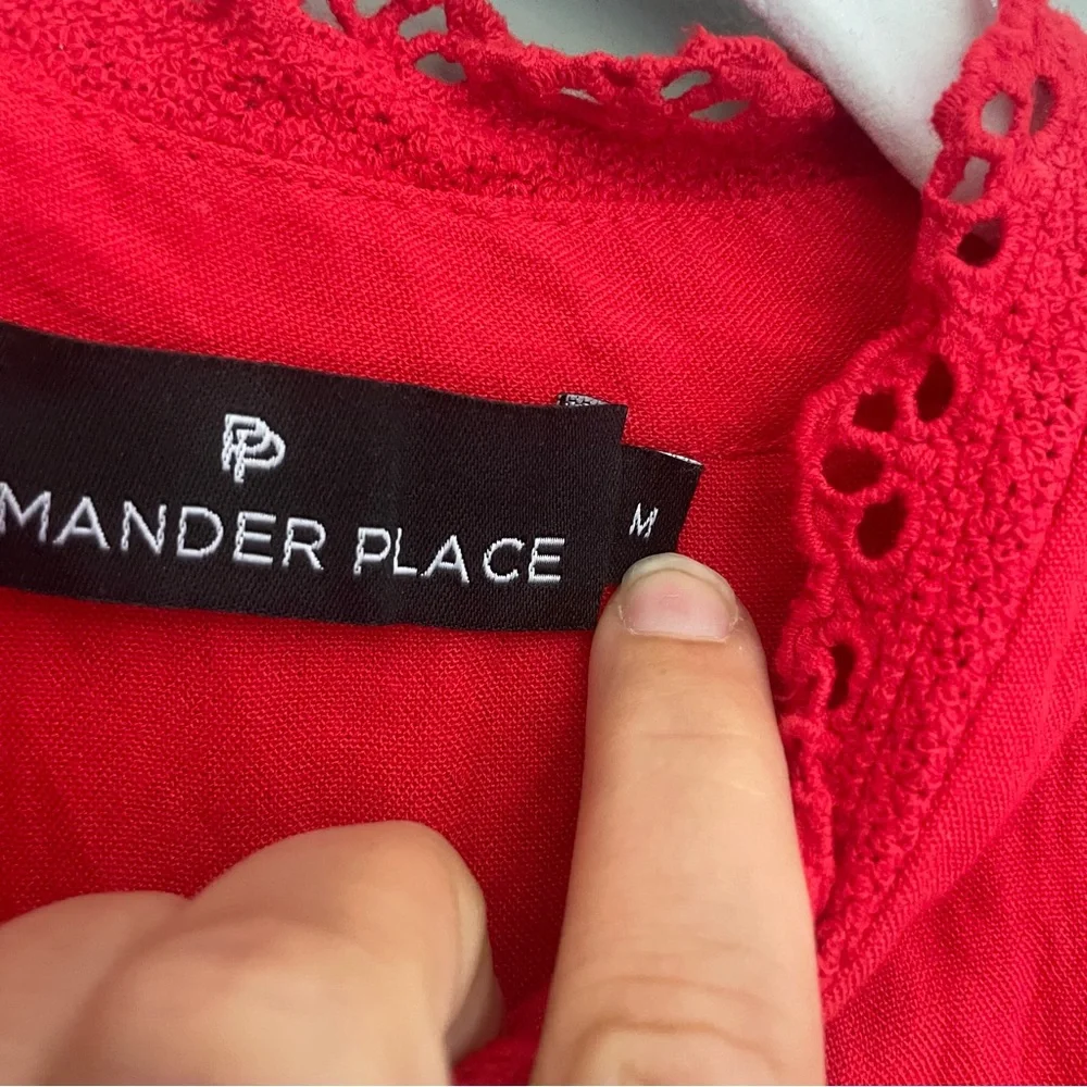 Tuckernuck Pomander Place Dutton Eyelet Sleeveless Mini Dress in Poppy Red - Picture 8 of 15
